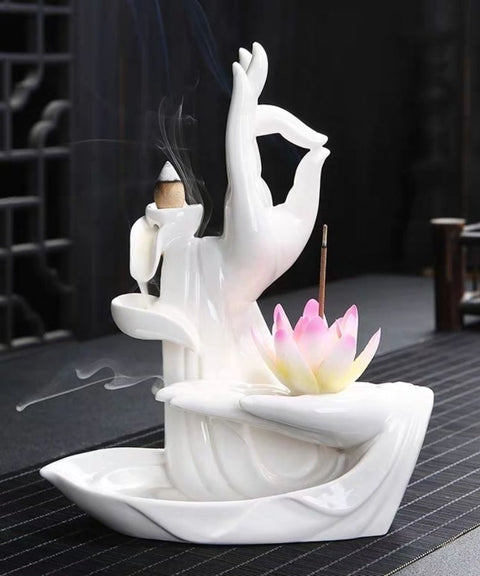 Nirvana Incense Burner Statue with Lotus