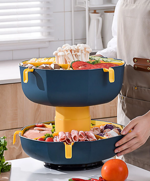 Rotatable Divided Hotpot Serving Platter