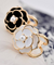 Gold Tone Camellia Flower Pearl Buckle