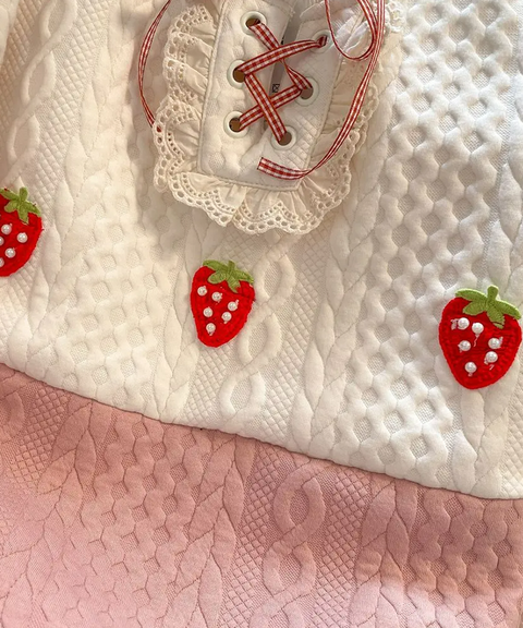 Strawberry Embroidered Sweatshirt Pullover