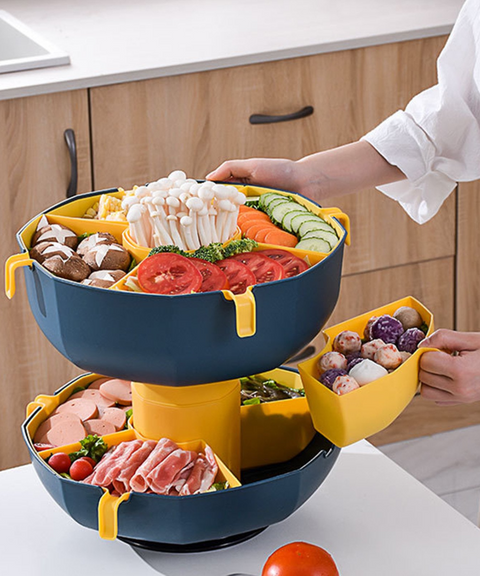 Rotatable Divided Hotpot Serving Platter