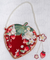 Strawberry Embroidery Shoulder Bag with Pearl Chain