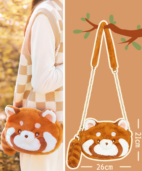 Red Panda Plush Shoulder Bag