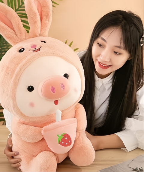 Strawberry Piggy Bunny Stuffed Animal Plush