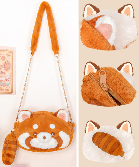 Red Panda Plush Shoulder Bag