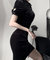 Coven Mini Cheongsam Velvet Dress in Black