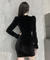 Nemesis Velvet Mini Cheongsam Dress in Black