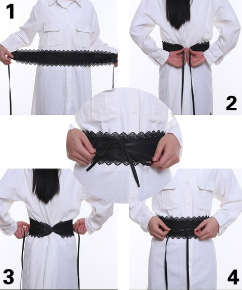Leather & Lace Wrap Belt