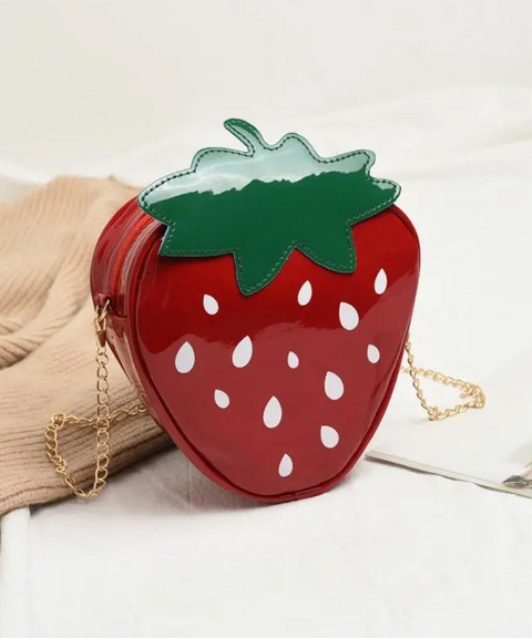 Strawberry PU Leather Crossbody Bag