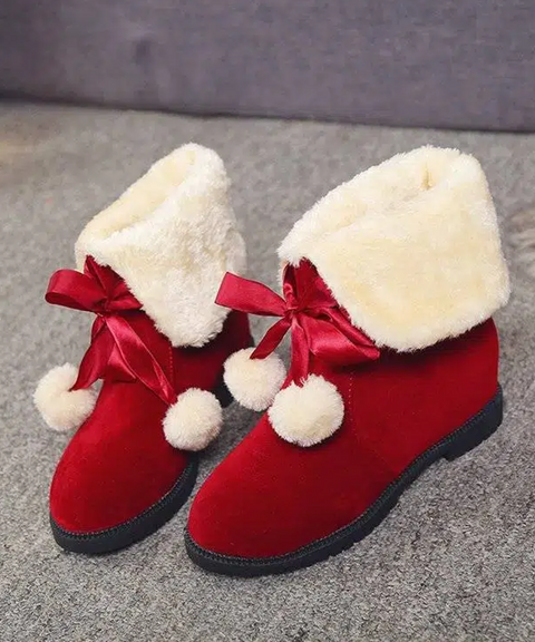 Christmas Elf Fleece Ankle Boots