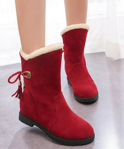 Christmas Elf Fleece Ankle Boots