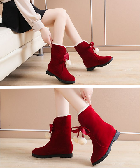 Christmas Elf Fleece Ankle Boots