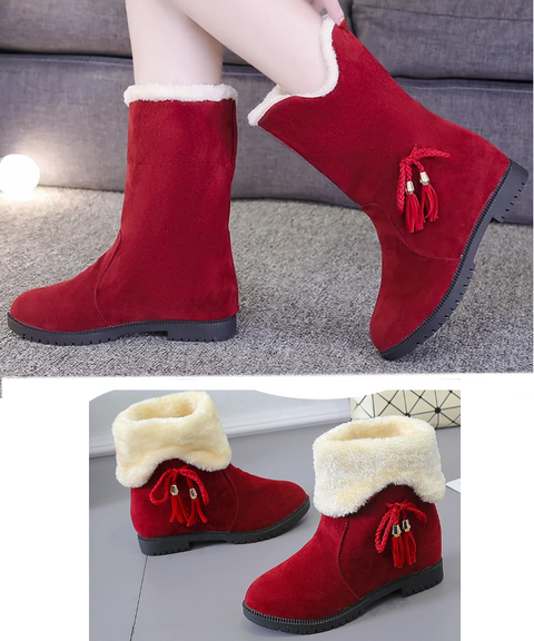 Christmas Elf Fleece Ankle Boots