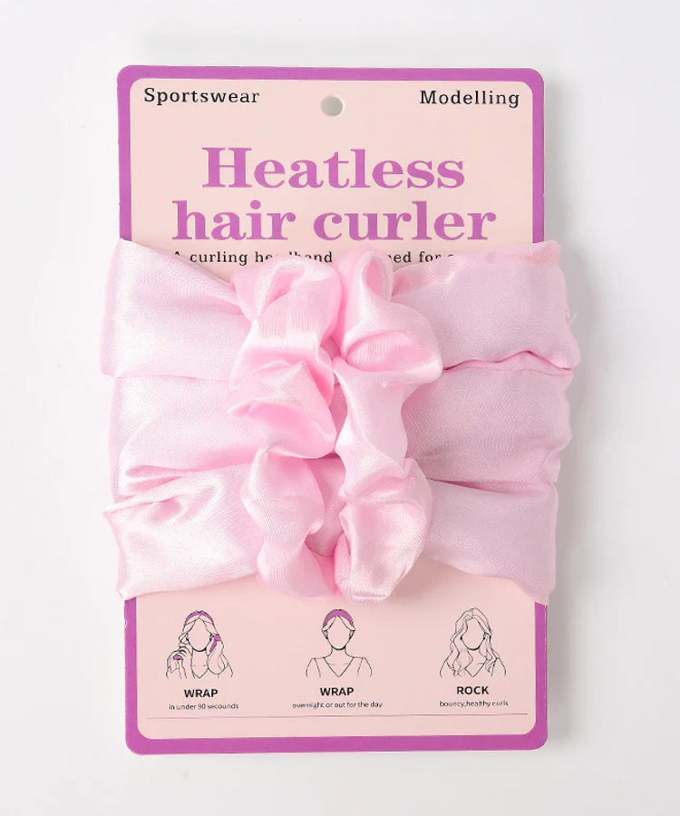 Heatless Hair Curling Ribbons & Scrunchies Set– Peanut Butter