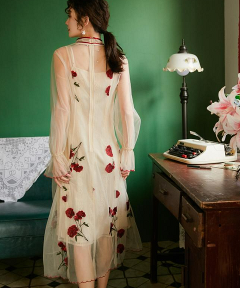 Regal Rose Cheongsam Dress