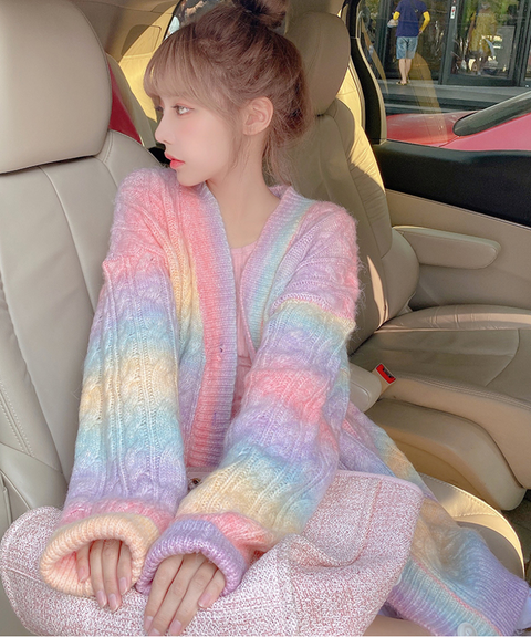 Rainbow Knit Cardigan