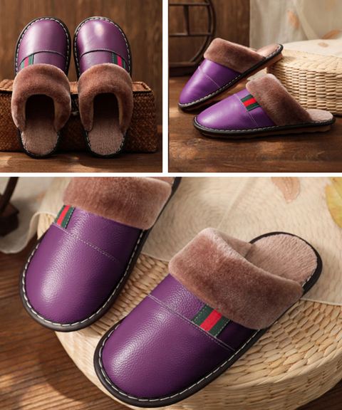 Leather Plush Slipper