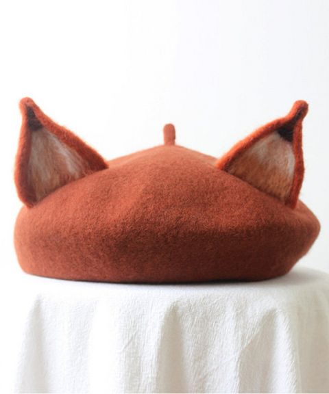 Fox Ears Woolen Beret
