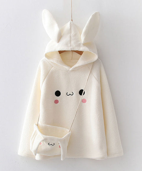 Fluffy Bunny Hoodie Sweatshirt