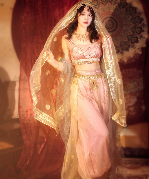Arabian Nights Embroidered Dancing Gown Set