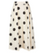 Polka Dot Flare Pleated Ruffle Midi Skirt