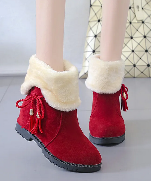 Christmas Elf Fleece Ankle Boots