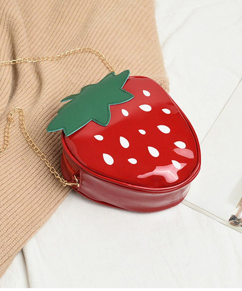 Strawberry PU Leather Crossbody Bag