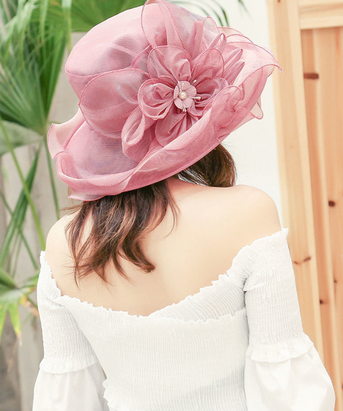 Shimmery Floral Mesh Hat