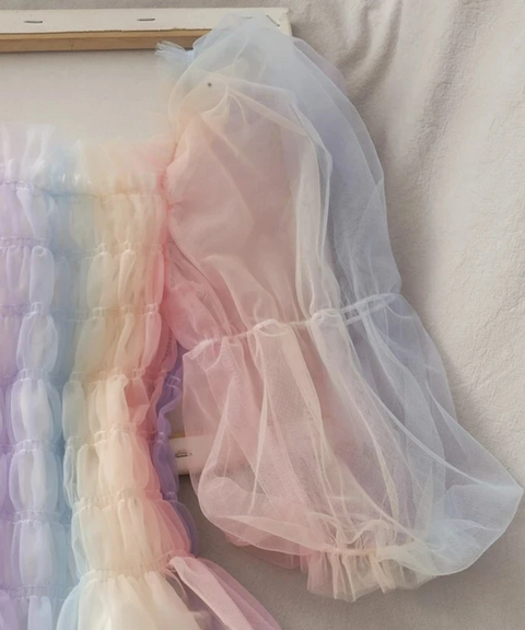 Rainbow Tulle Blouse