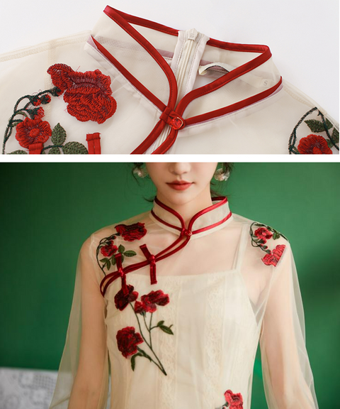 Regal Rose Cheongsam Dress