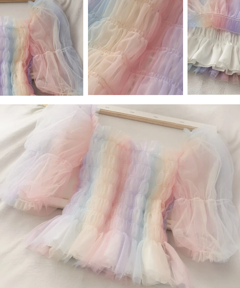 Rainbow Tulle Blouse