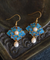 Cloisonne & Pearl Gilded Earrings