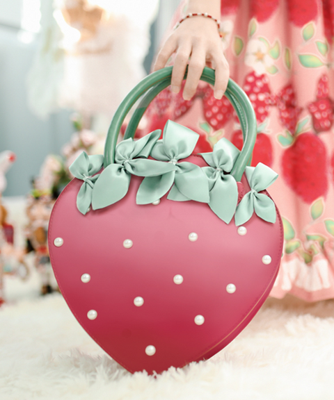 Strawberry 3D Bowknot Lolita Shoulder Bag