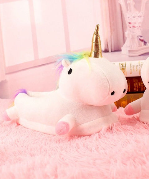 Unicorn Plush Slippers