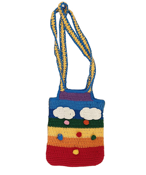 Rainbow Striped Crochet Bag