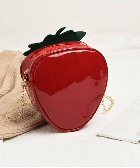 Strawberry PU Leather Crossbody Bag