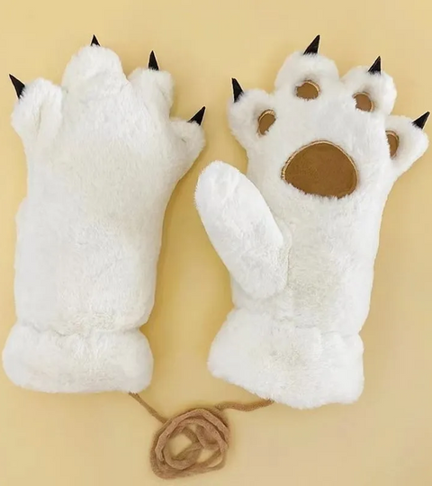Fuzzy Bear Paws Gloves