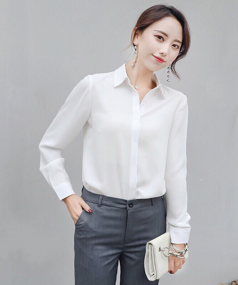 Classic Straight Body Long Sleeve Blouse
