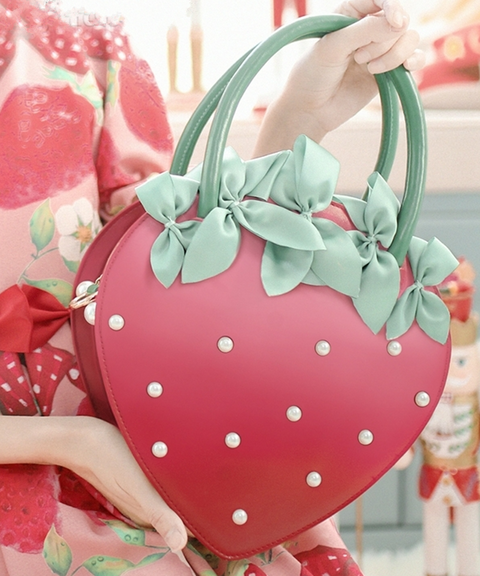 Strawberry 3D Bowknot Lolita Shoulder Bag