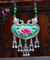 Miao Silver Pendant Necklace with Antique Floral Embroidery