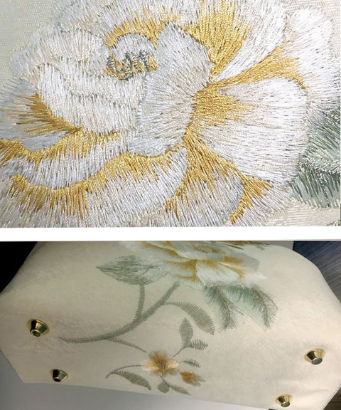 Delicate Rose Embroidered Handbag