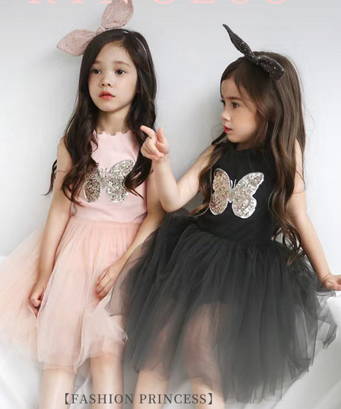 Sequin Butterfly Tutu Kids Dress