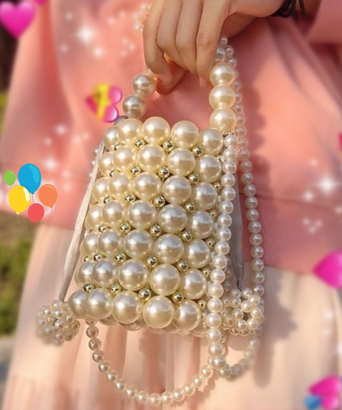 Embellished Pearl Clutch Bag