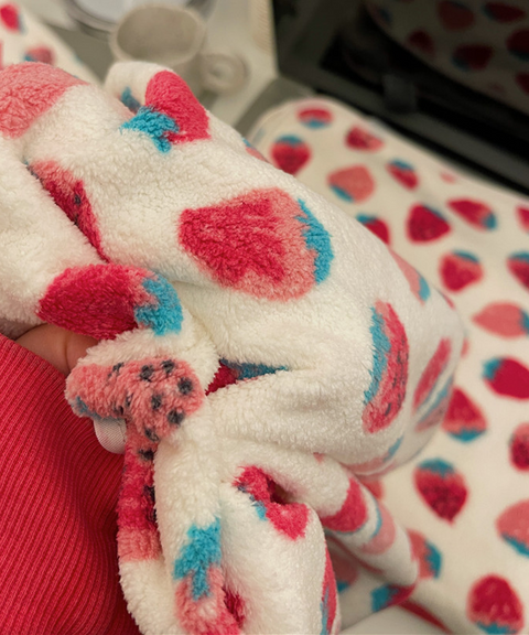 Strawberry Fleece Bath Towels and Hair Turban