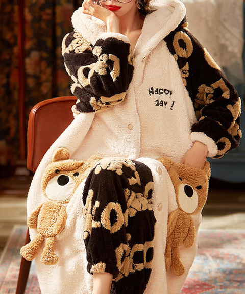 Teddy Bear Plush Sleep Pajama Set