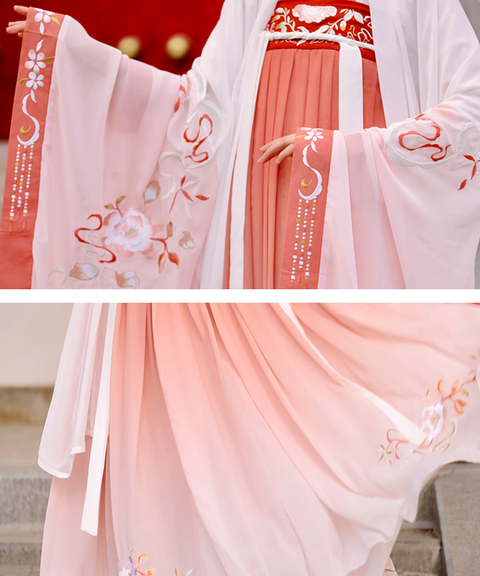 Peony Red Charm Embroidered Maxi Dress Set