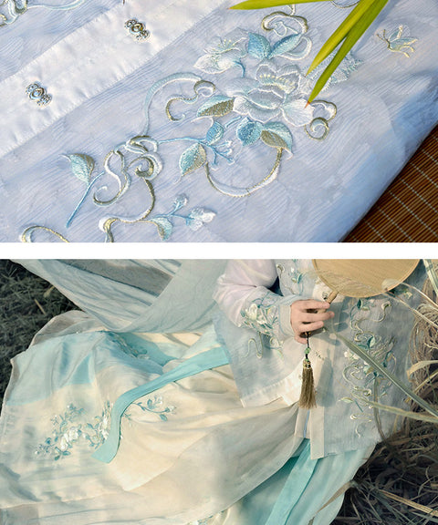 Translucent Floral Embroidered Outfit Set