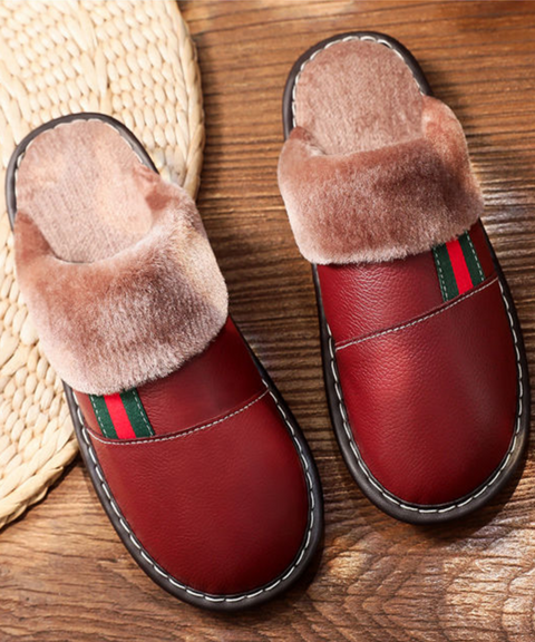 Leather Plush Slipper