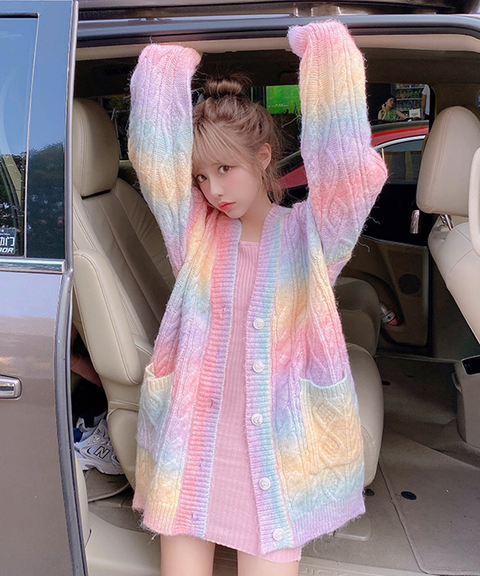 Rainbow Knit Cardigan