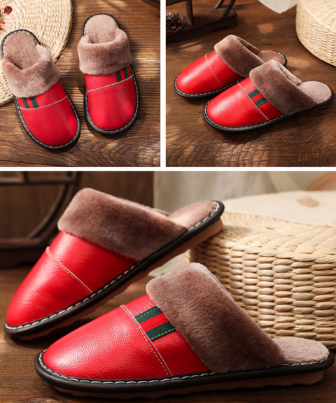 Leather Plush Slipper